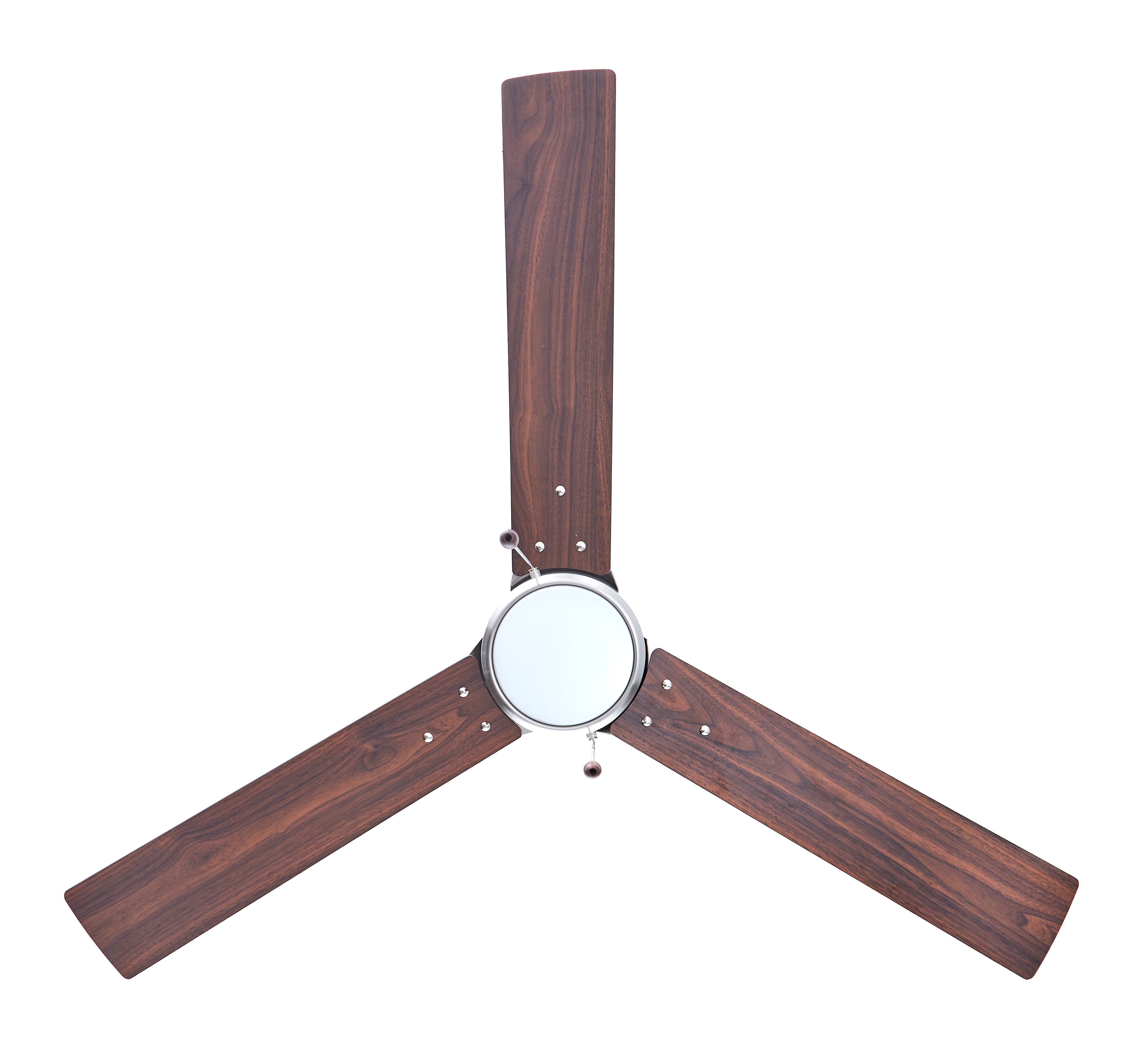 52 Inch Sabio AC Brushed Nickel Indoor Ceiling Fan 3 Walnut Blade Reversible