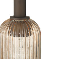 Beverly Glen 4-inch 1-light Matte Bronze Pendant with Amber Glass