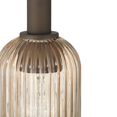Beverly Glen 4-inch 1-light Matte Bronze Pendant with Amber Glass