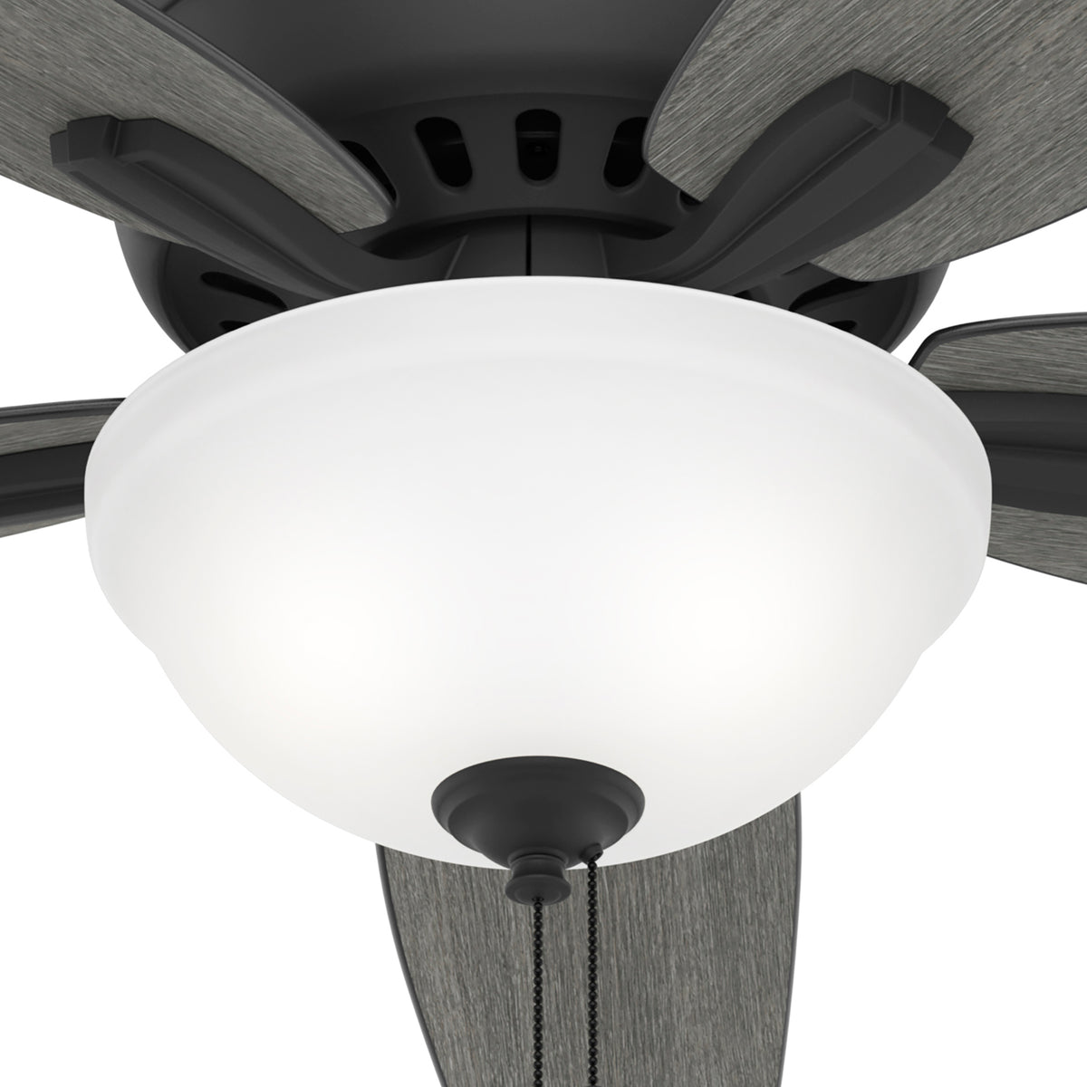 52 inch Newsome Matte Black Low Profile Ceiling Fan with LED Light Kit and Pull Chain