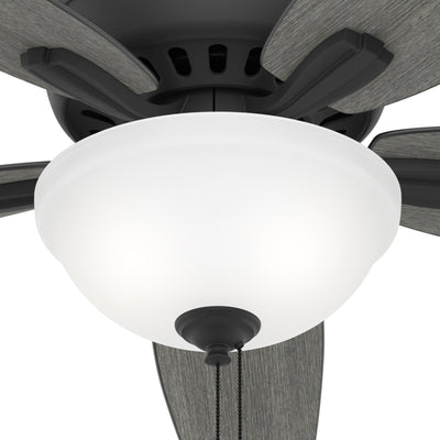 52 inch Newsome Matte Black Low Profile Ceiling Fan with LED Light Kit and Pull Chain