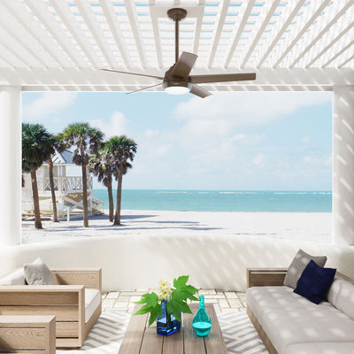 52 inch Skyflow Matte Bronze WeatherMax Indoor / Outdoor Ceiling Fan with LED Light Kit and Wall Control