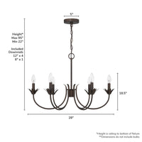 Junie Bud 28-inch 6-light Matte Bronze Chandelier