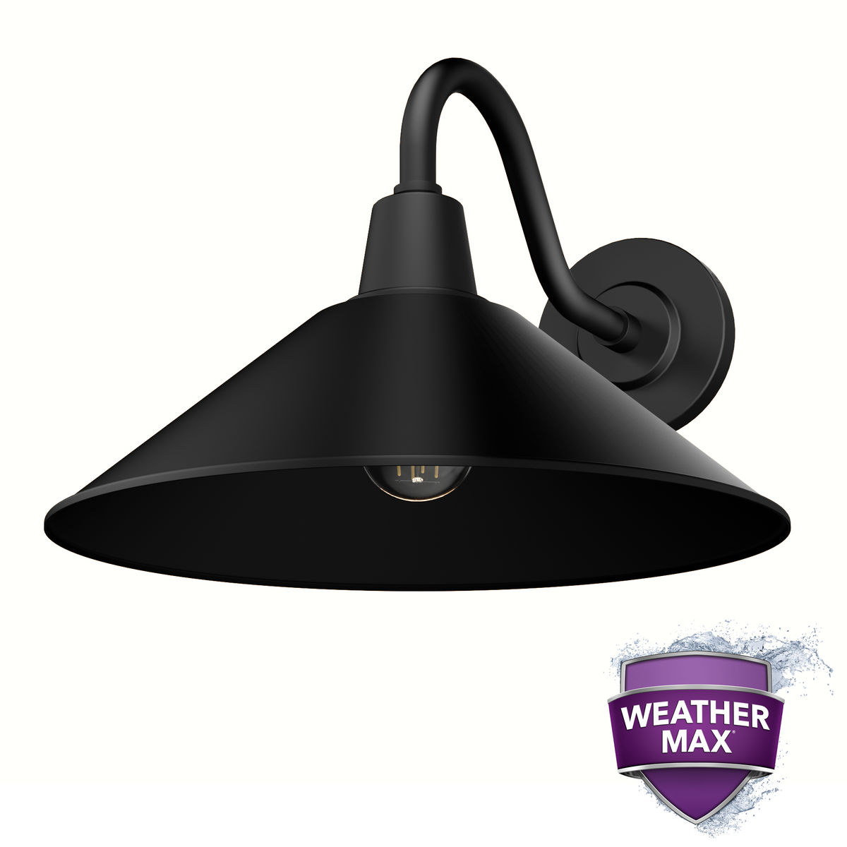 Skyflow 14-inch 1-light Matte Black Outdoor Wall Light with Metal Shade