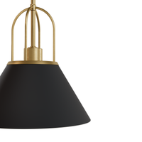 Carrington Isle 12-inch 1-light Matte Black and Luxe Gold Pendant with Matte Black Metal Shade