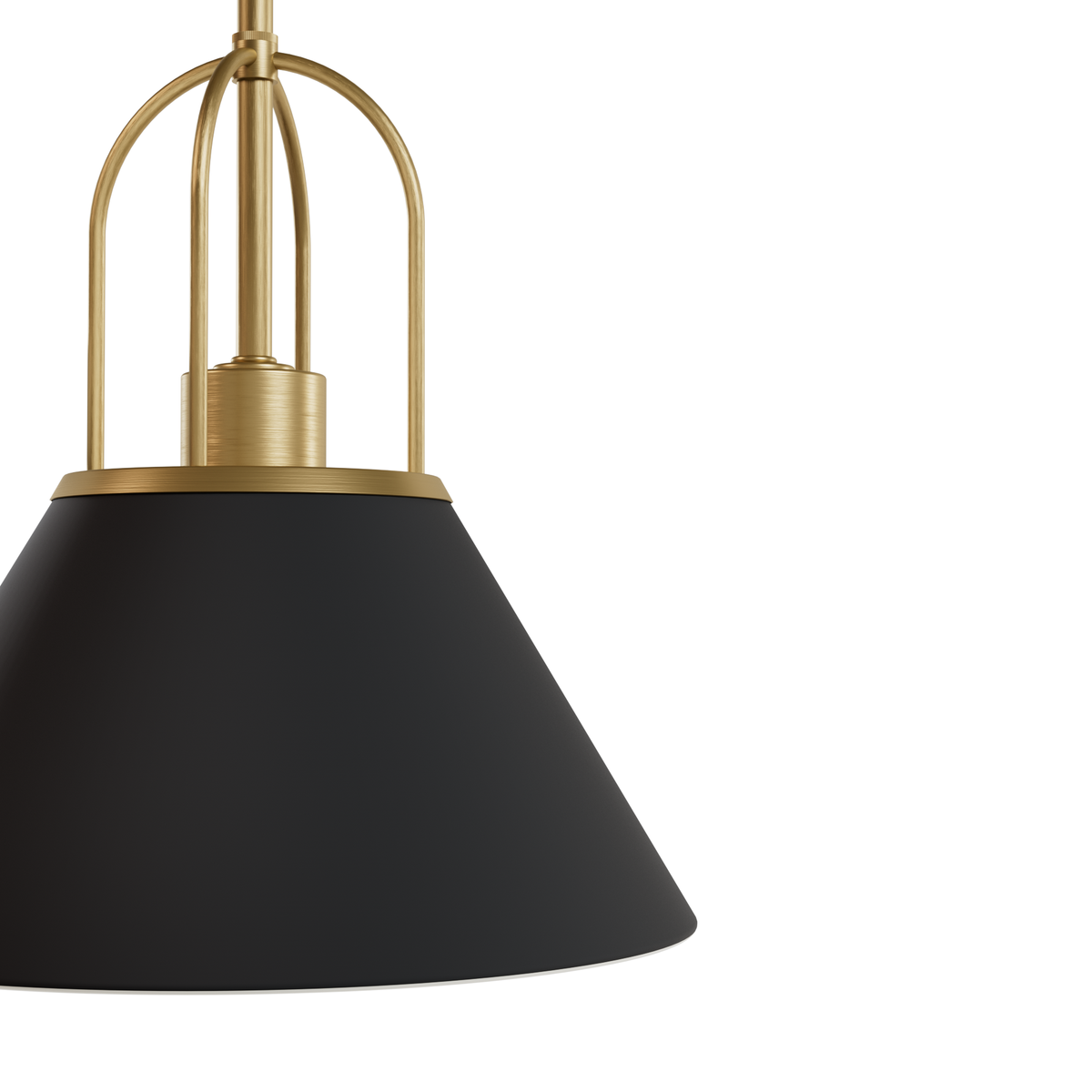 Carrington Isle 12-inch 1-light Matte Black and Luxe Gold Pendant with Matte Black Metal Shade