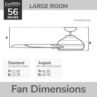 Casablanca 56 inch Surea ENERGY STAR® Matte Black Damp Rated Ceiling Fan with LED Light Kit and Wall Control and Handheld Remote