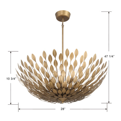 10.75'' Merylmint Painted Aged Brass 8 Light Pendant