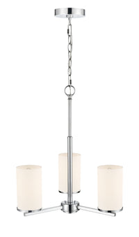 19-inch Verlana Chrome 3-Light Etched White Glass Chandelier