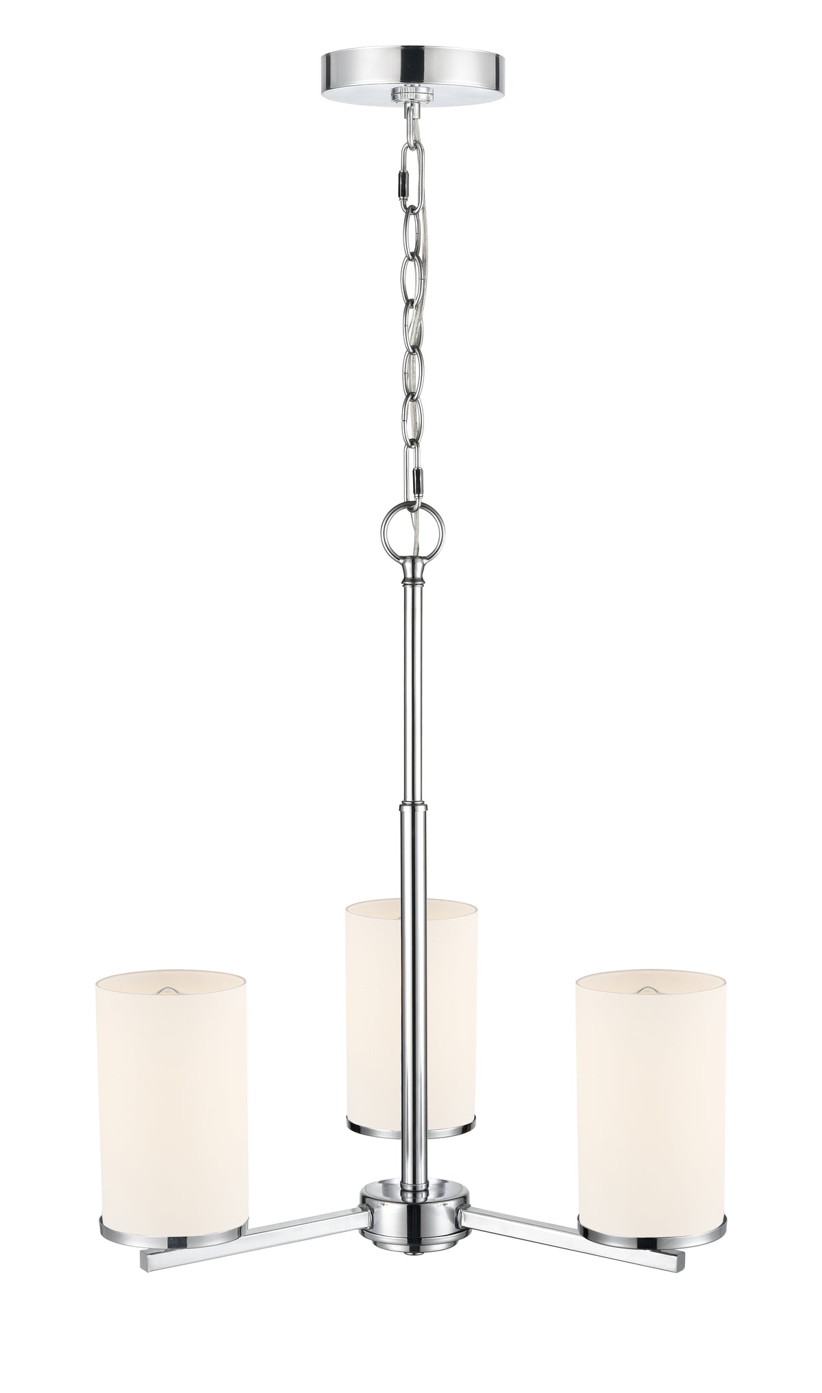 19-inch Verlana Chrome 3-Light Etched White Glass Chandelier