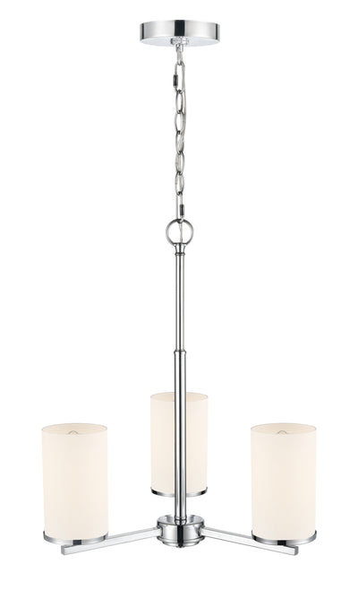 19-inch Verlana Chrome 3-Light Etched White Glass Chandelier