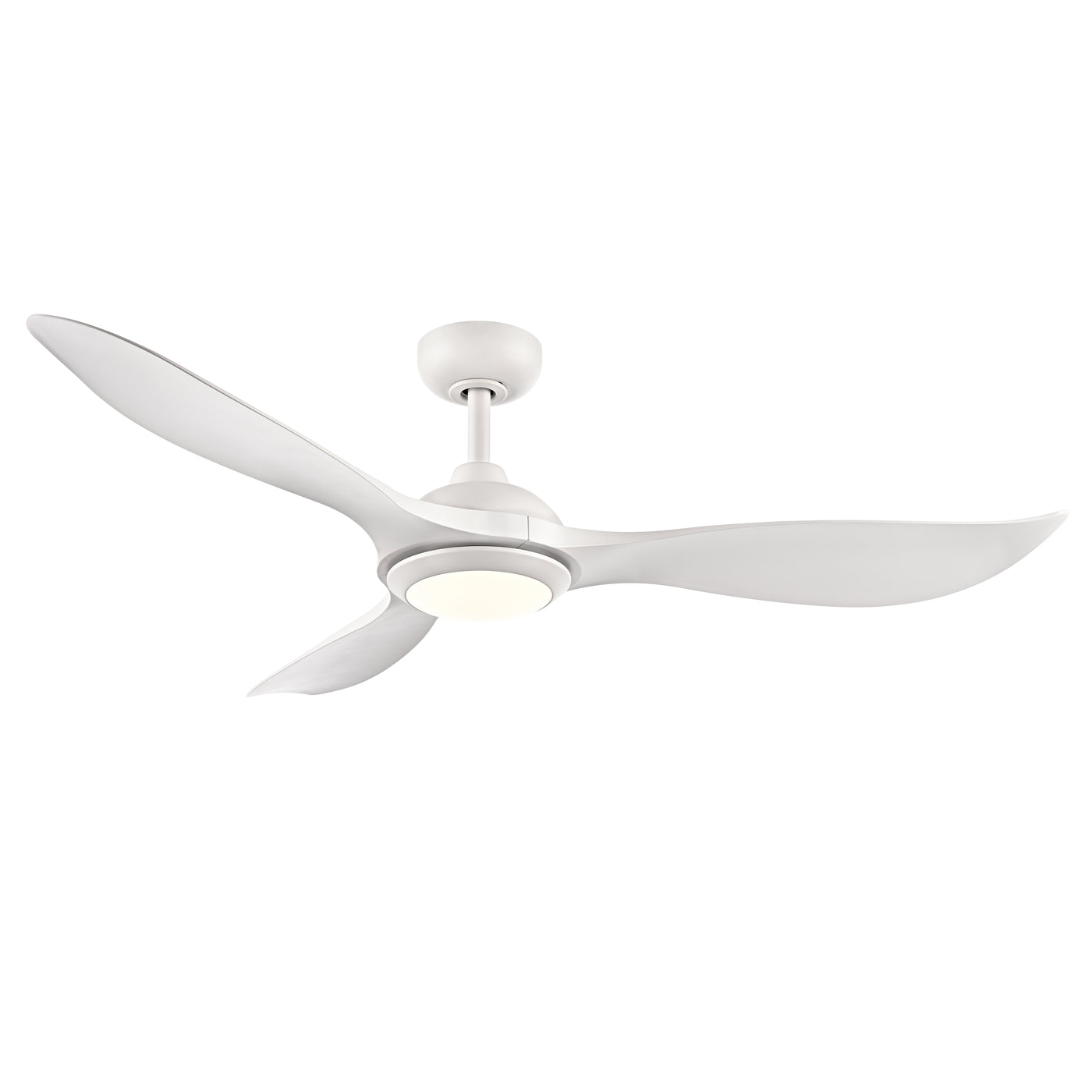 Wynleaf 52'' 3 Blades Matte White Led indoor & Outdoor DC Ceiling Fan With Wall Control
