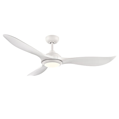 Wynleaf 52'' 3 Blades Matte White Led indoor & Outdoor DC Ceiling Fan With Wall Control