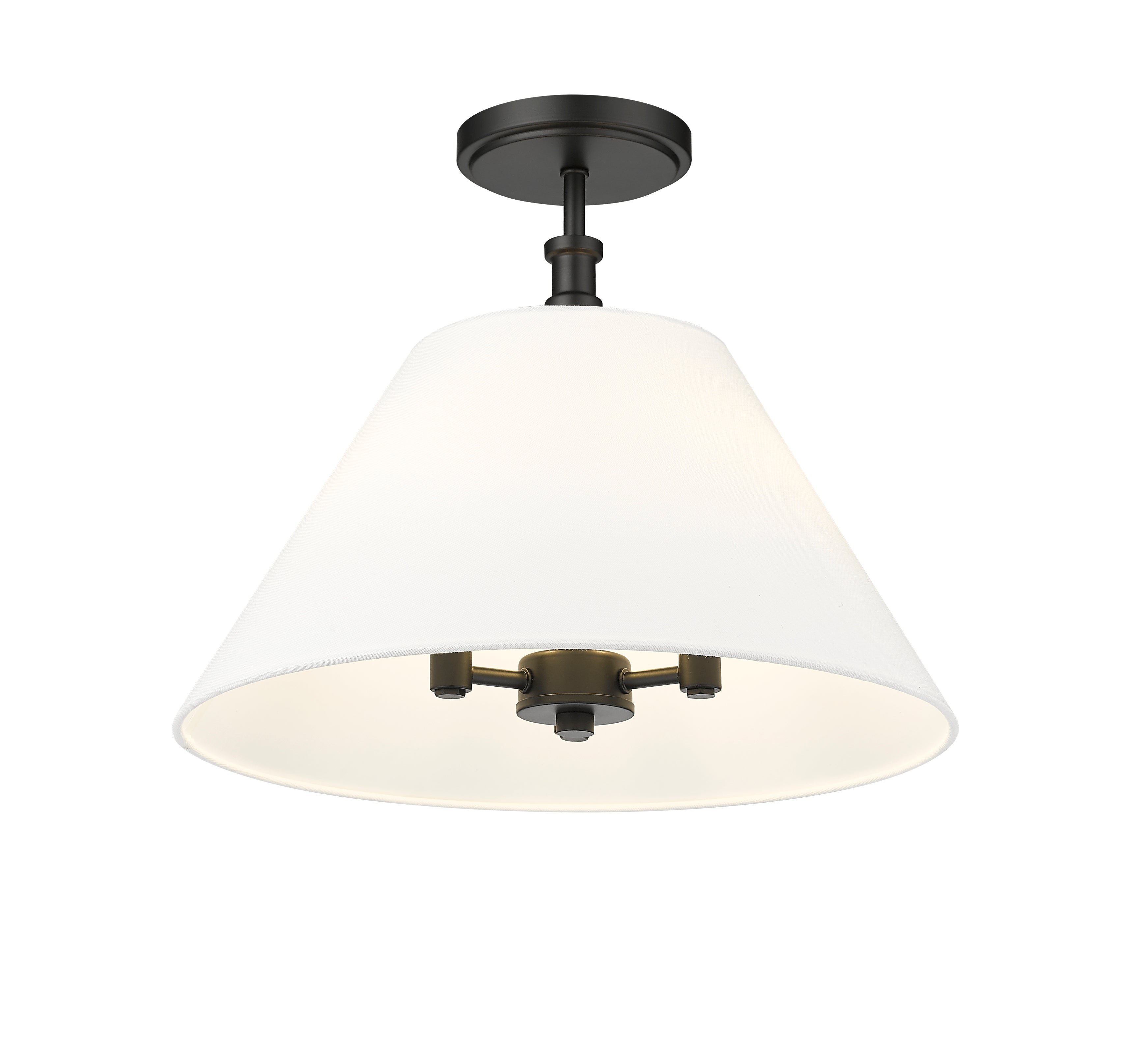 13.25'' Adorra Matte BlackWhite 3 Light Semi-Flush Mount