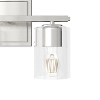 Kerrison 12-inch 3-light Brushed Nickel Vanity Light with Seeded Glass
