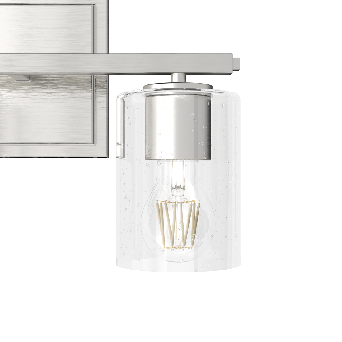 Kerrison 12-inch 3-light Brushed Nickel Vanity Light with Seeded Glass