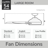 Casablanca 54 inch Stealth Brushed Nickel Ceiling Fan with LED Light Kit and Handheld Remote