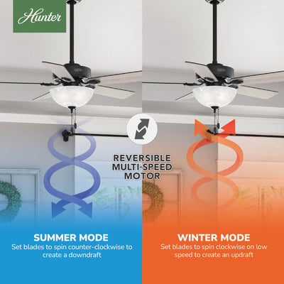 44 inch Swanson ENERGY STAR® Matte Black Ceiling Fan with LED Light Kit and Pull Chain