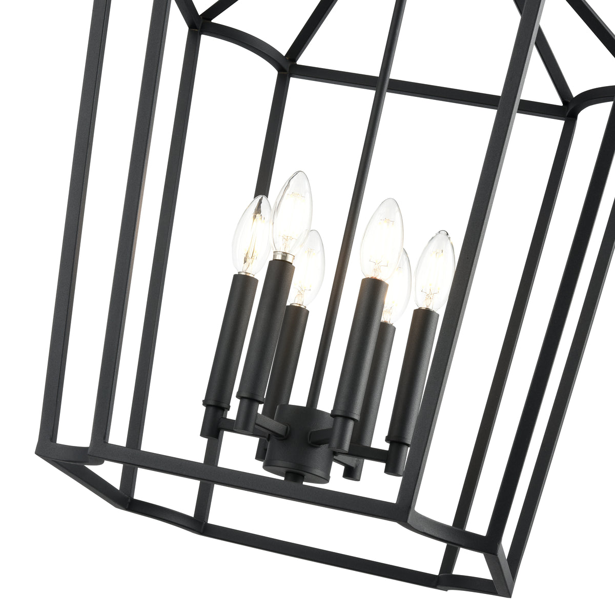 28.5'' Hylena Textured Black 6 Light Pendant