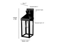 6.25'' Yates Powder Coated Black 1 Light Wall Sconce
