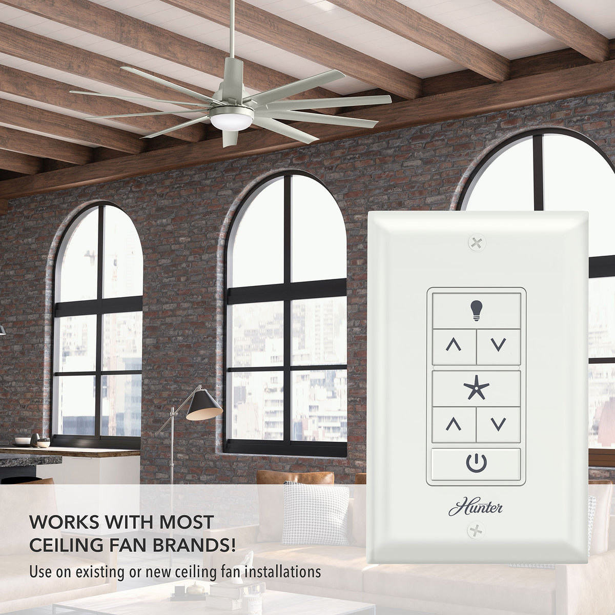 Hunter Universal Fan-Light Wall Control (Receiver Not Included)