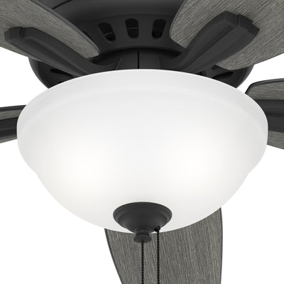 52 inch Newsome Matte Black Ceiling Fan with LED Light Kit and Pull Chain