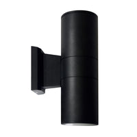4-inch Black Cylinder Outdoor Wall Light with 3000K Light, Black Reflector and 17W Output