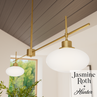 Getty 52-inch 2-light Luxe Gold Linear Chandelier with Cased White Glass