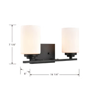 14.25'' Durham Matte Black 2 Light Bath Vanity