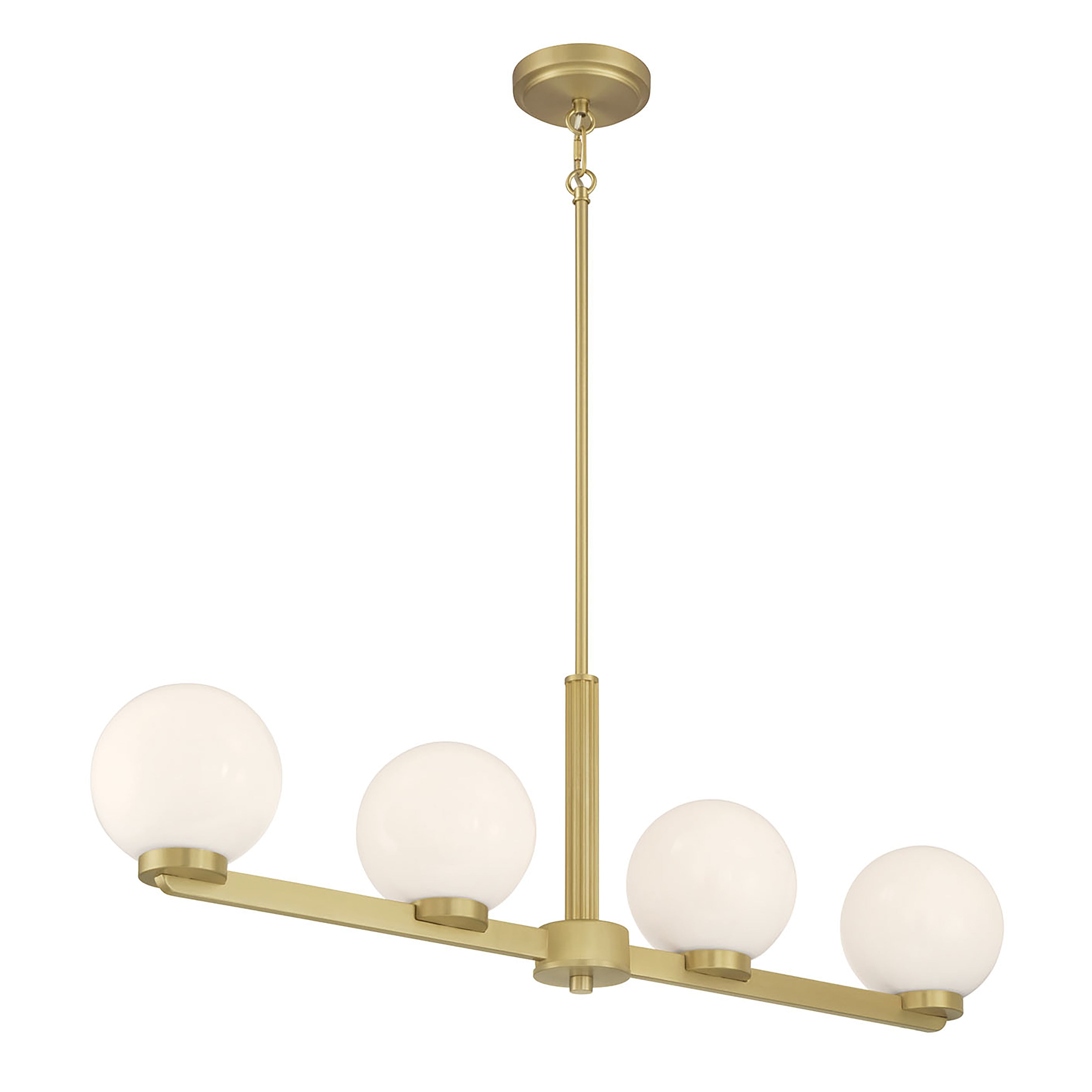 10.5'' Ardeva Vintage Brass 4 Light Linear Chandelier
