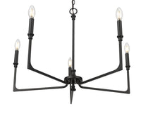 21'' Azara Matte Black 5 Light Chandelier