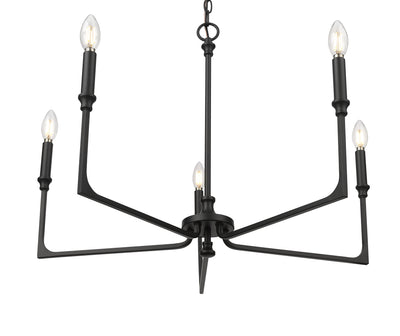 21'' Azara Matte Black 5 Light Chandelier