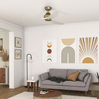 Casablanca 52 inch Eyla ENERGY STAR® Luxe Gold Damp Rated Ceiling Fan and Wall Control and Handheld Remote