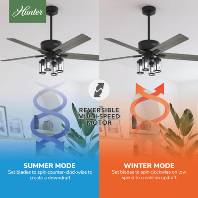 52 inch Astwood II  Matte Black Ceiling Fan with LED Light Kit and Handheld Remote
