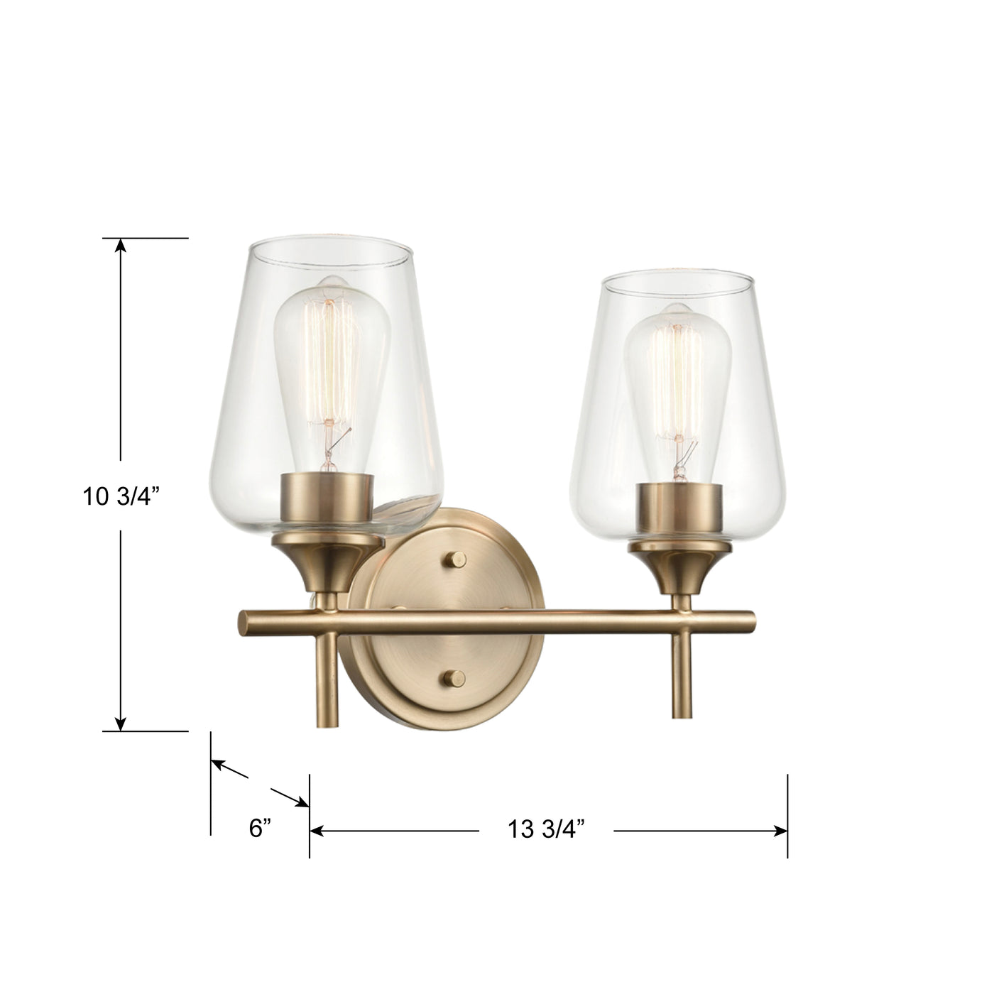 13.75'' Ashford Modern Gold 2 Light Bath Vanity