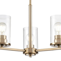 19-inch Verlana Modern Gold 3-Light Clear Glass Chandelier