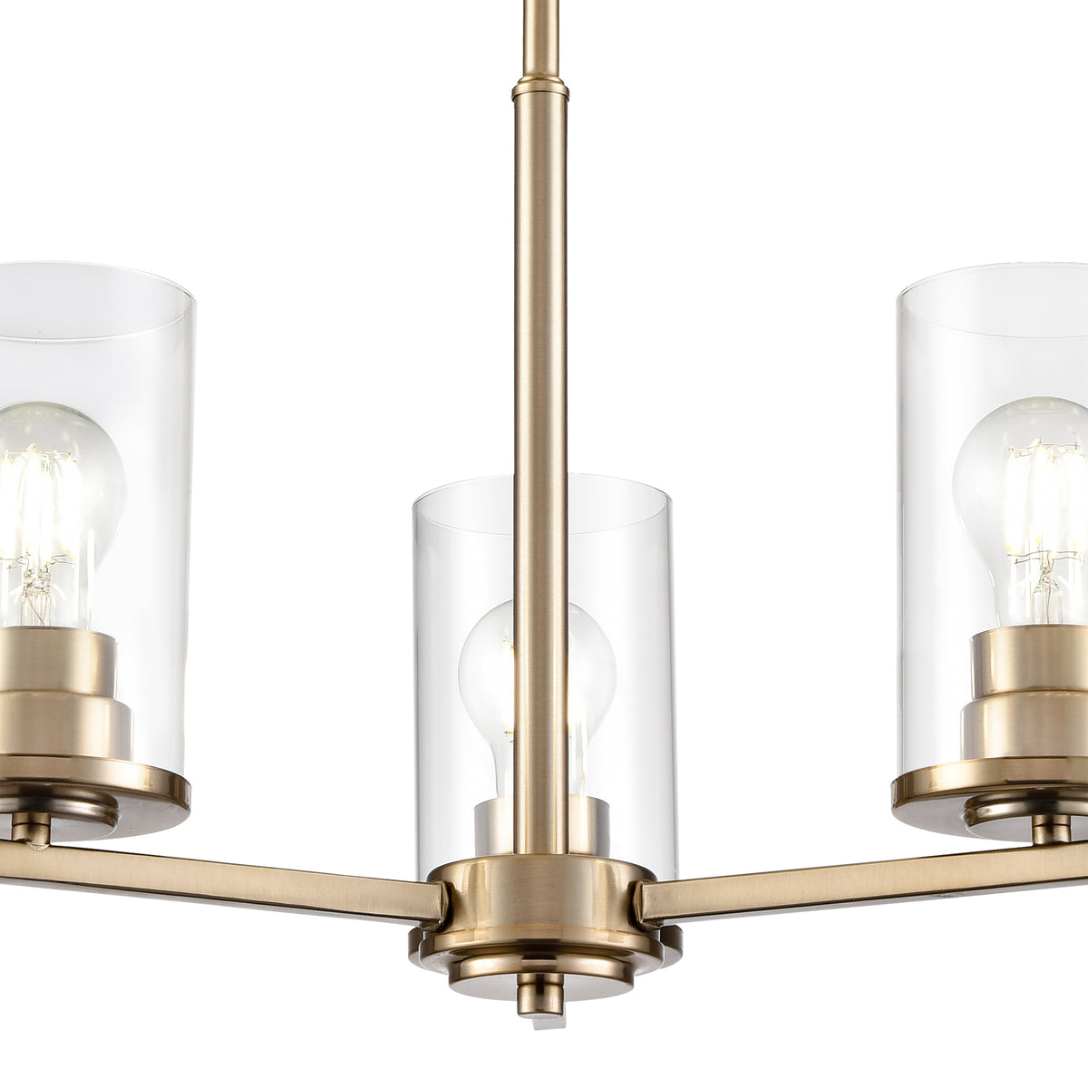 19-inch Verlana Modern Gold 3-Light Clear Glass Chandelier