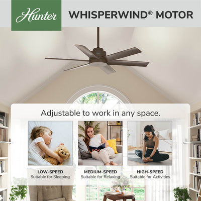 52 inch Kennicott Matte Bronze Damp Rated Ceiling Fan and Wall Control
