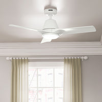 44 inch Aeronaut  Wi-Fi ENERGY STAR® Matte White Damp Rated Ceiling Fan with LED Light Kit