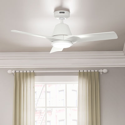 44 inch Aeronaut  Wi-Fi ENERGY STAR® Matte White Damp Rated Ceiling Fan with LED Light Kit