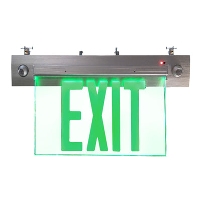 16.75-inch Green Exit and Emergency Combo Light
