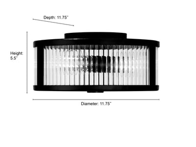 5.5'' Ardezia Matte Black 3 Light Flush Mount