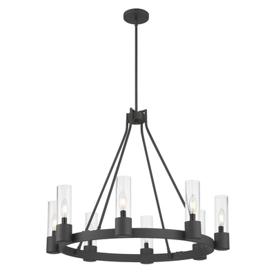 26.25'' Evandrel Matte Black 8 Light Chandelier