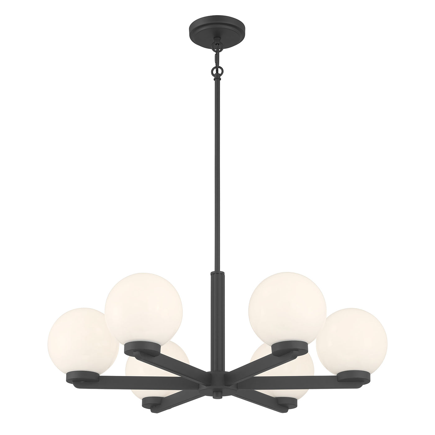 10.5'' Ardeva Matte Black 6 Light Chandelier