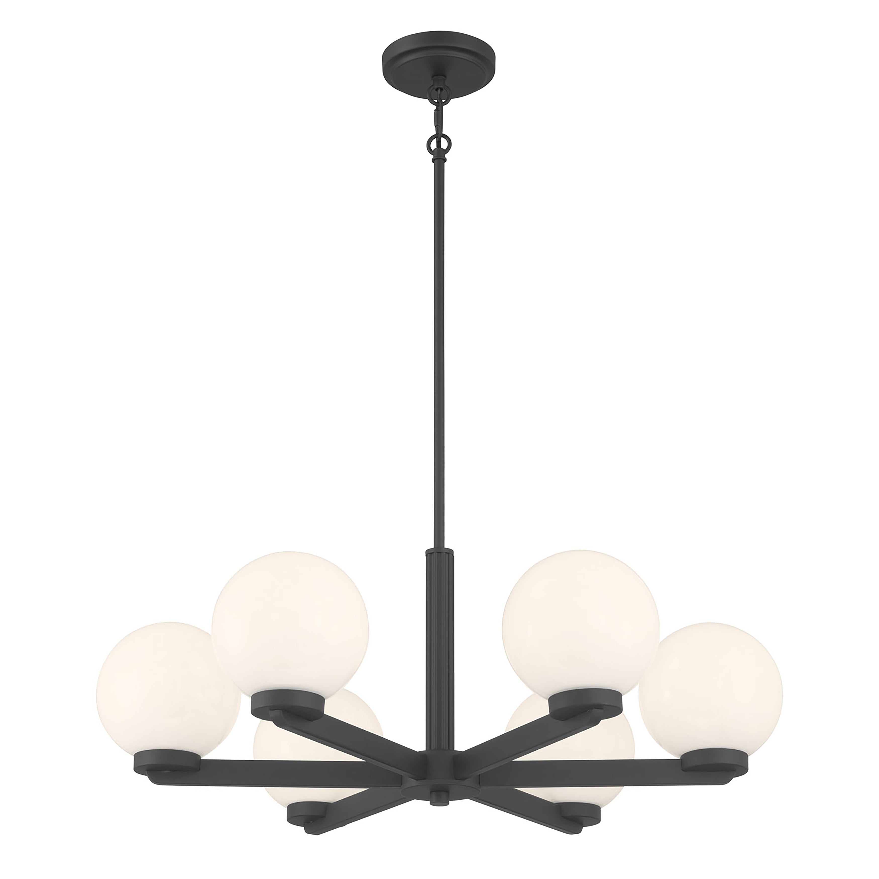 10.5'' Ardeva Matte Black 6 Light Chandelier