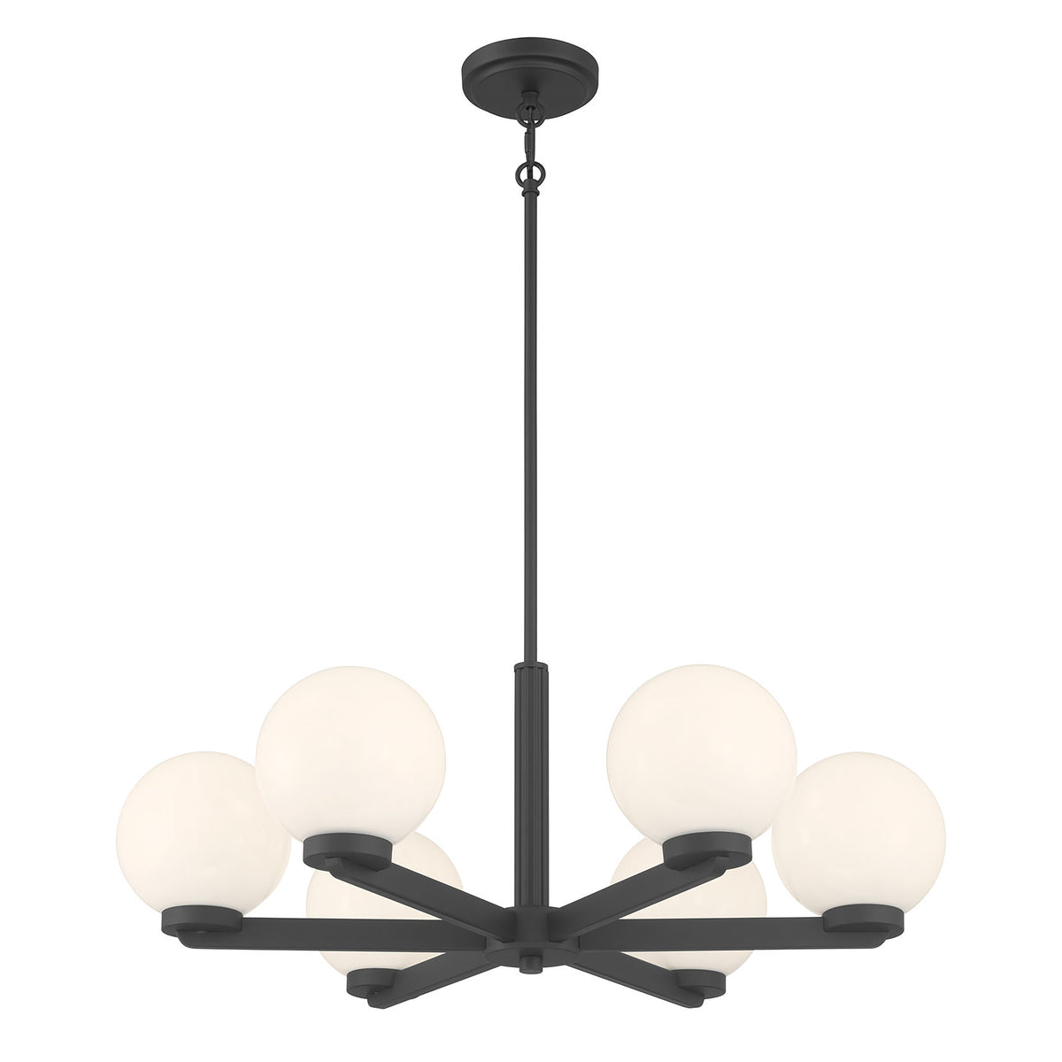 10.5'' Ardeva Matte Black 6 Light Chandelier