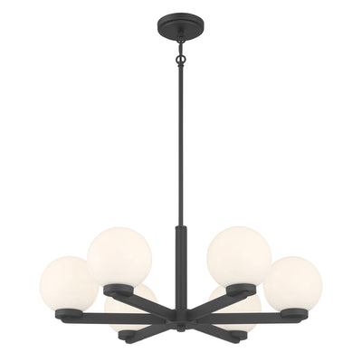 10.5'' Ardeva Matte Black 6 Light Chandelier