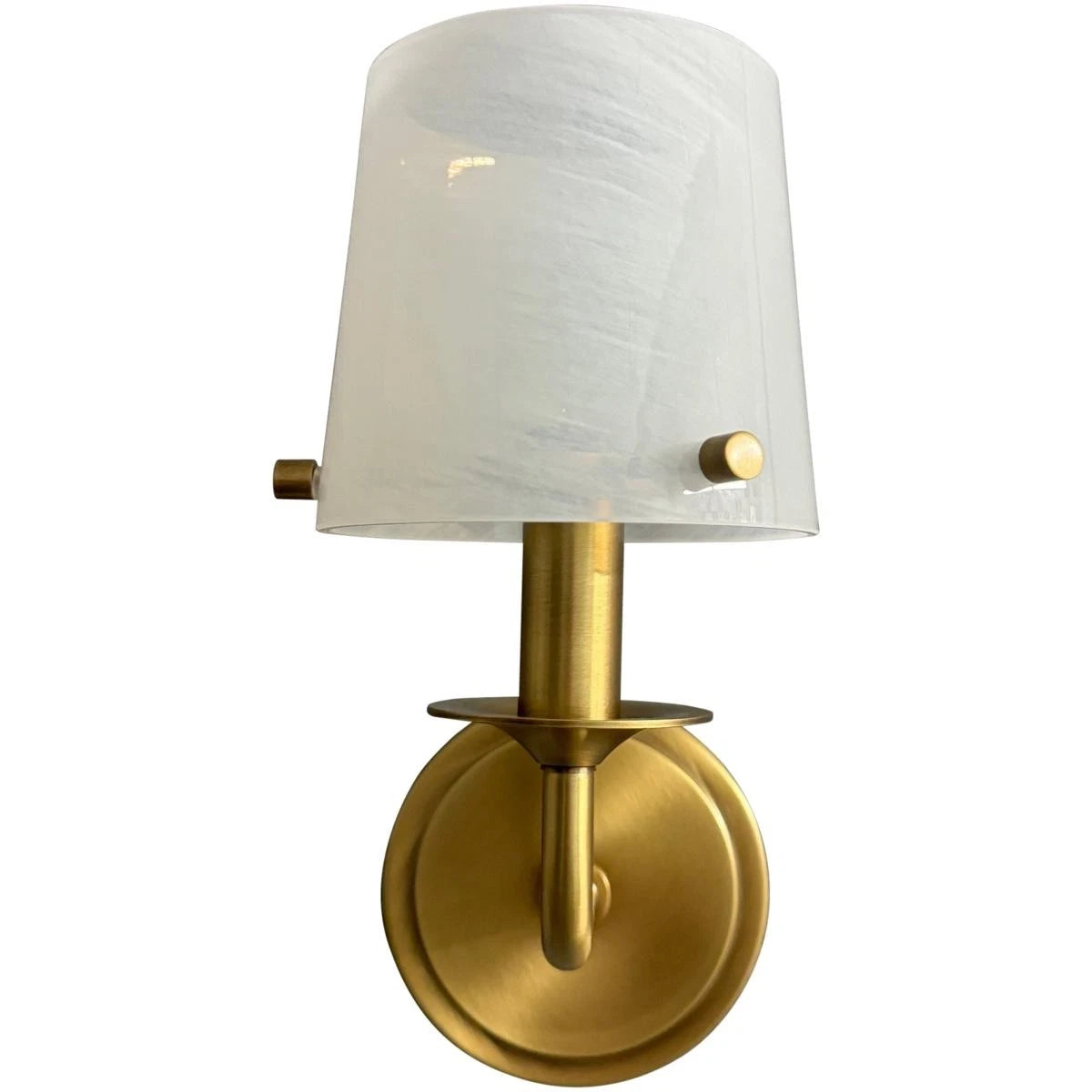 5.5-inch Brushed Brass Wall Sconce White Shade