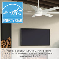 44 inch Aeronaut  Wi-Fi ENERGY STAR® Matte White Damp Rated Ceiling Fan with LED Light Kit and Handheld Remote