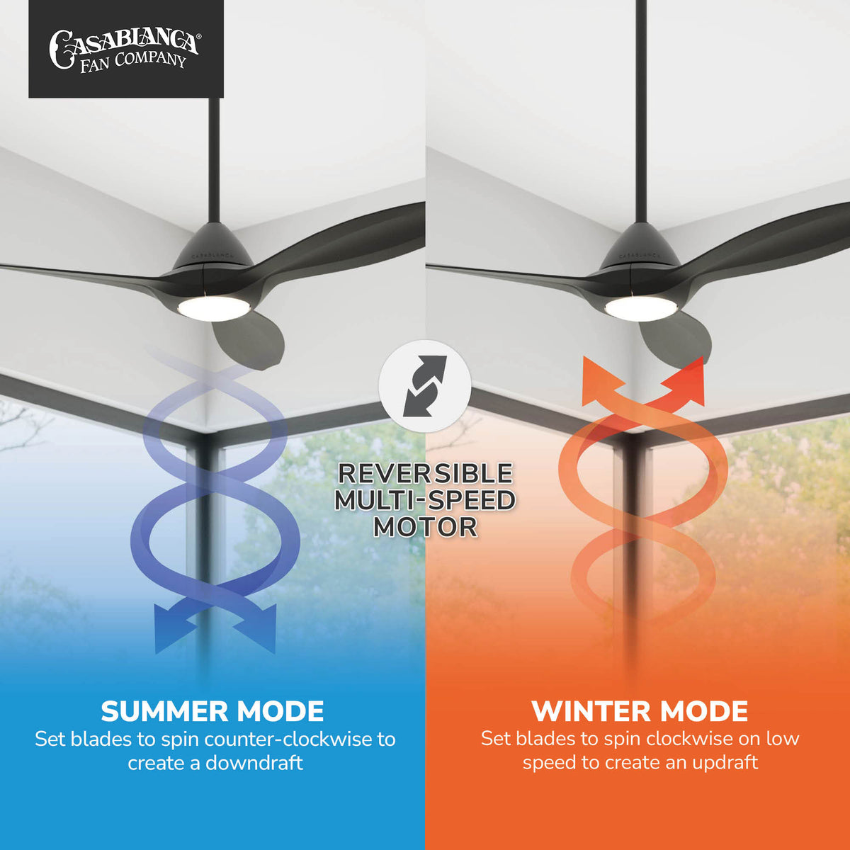 Casablanca 56 inch Surea ENERGY STAR® Matte Black Damp Rated Ceiling Fan with LED Light Kit and Wall Control and Handheld Remote